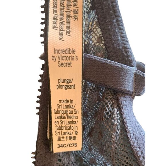 Victoria's Secret Incredible by VS Lightly Padded Plunge Bra Gray Size 34C - Picture 6 of 6